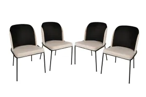 ASIR Set židlí DORE černý krémový #4962500