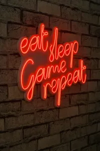 ASIR Dekorativní LED osvětlení červené EAT SLEEP GAME REPEAT