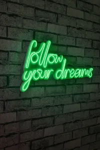 ASIR Dekorativní LED osvětlení zelené FOLOW YOURS DREAMS