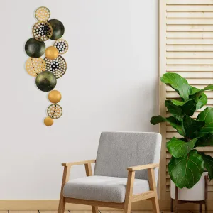 Wallity Nástěnná kovová dekorace BUBBLES 90 cm černá/zlatá