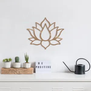 Hanah Home Nástěnná kovová dekorace Lotus 50x43 cm měděná