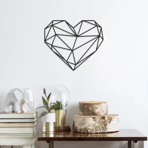 Hanah Home Nástěnná kovová dekorace Srdce 47x40 cm černá