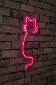 ASIR Nástěnná dekorace s LED osvětlením CAT růžová