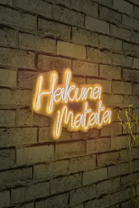 ASIR Nástěnná dekorace s LED osvětlením HAKUNA MATATA žlutá