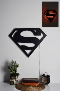 ASIR Nástěnná dekorace SUPERMAN s LED osvětlením červená