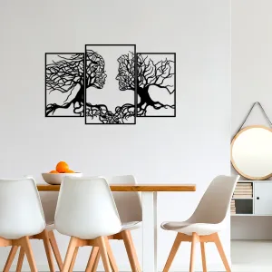 Hanah Home Nástěnná kovová dekorace Stromy s tváří černá