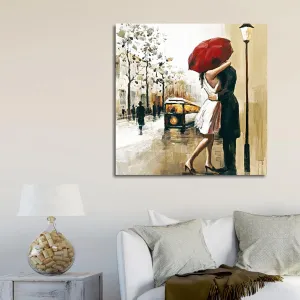 ASIR Obraz na plátně ROMANTICKÁ SCHŮZKA V DEŠTI 45 x 45 cm