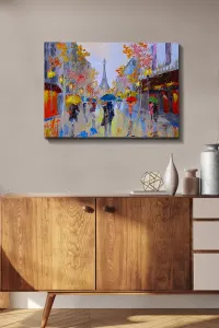 ASIR Obraz na plátně DEŠTIVÝ DEN V PAŘÍŽI 70 x 50 cm