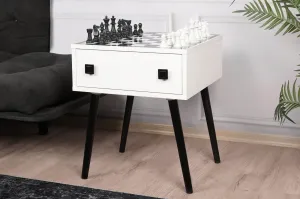 ASIR Šachový stolek CHESSO bílý černý