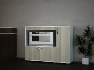 Kalune Design Kuchyňská skříňka na mikrovlnou troubu Charlotta bílo-hnědá