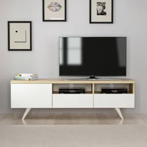 Kalune Design TV stolek BRÜKSEL 150 cm bílý/dub