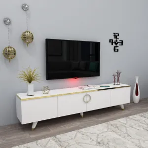 ASIR Televizní stolek LUXIA bílá zlatá
