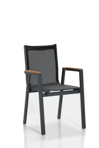 ASIR Zahradní židle set 6 ks OTTOWA šedá černá