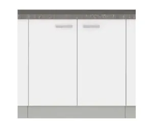 Dolní kuchyňská skříňka Bianka 80D, 80 cm, bílý lesk