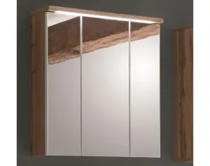 Koupelnová skříňka se zrcadlem Spalt, divoký dub wotan, LED osvětlení
