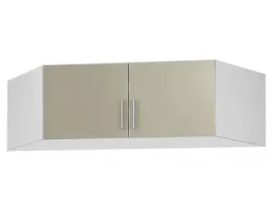 Rohový skříňový nástavec Celle, 91 cm, lesklý pískově šedý
