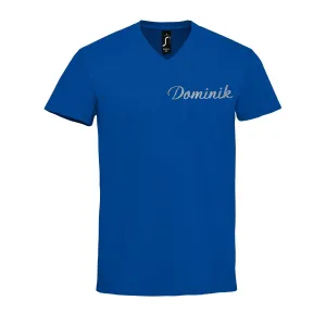 Pánské bavlněné tričko do V personalizované #606382