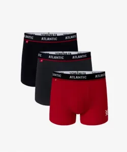 Atlantic 3MH-042 černé/grafitové/červené Pánské boxerky 3 ks, XXL, Více barevná