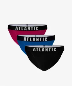 Atlantic 3MP-124 růžové/modré/tmavě modré Pánské slipy 3 ks, M, Více barevná