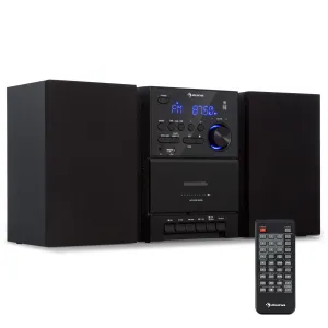 Auna MC-40 DAB, stereo systém, UKW/DAB+, Bluetooth, CD, kazeta, USB, dálkové ovládání #760020
