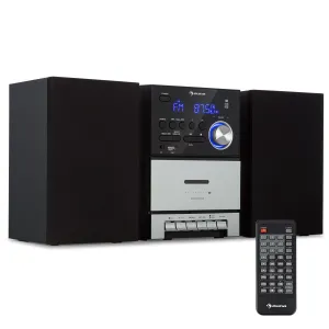 Auna MC-40 DAB, stereo systém, UKW/DAB+, Bluetooth, CD, kazeta, USB, dálkové ovládání #760021