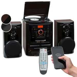 Auna Franklin, stereo systém, gramofon, přehrávač na 3 CD, BT, přehrávač na kazety, AUX, USB port #761514