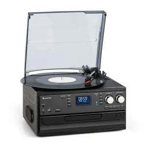Auna Oakland DAB, retro stereo systém, DAB+/FM, funkce BT, vinyl, CD, kazetový přehrávač #757896