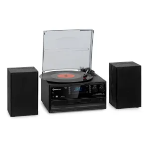 Auna Oakland DAB, retro stereo systém, DAB+/FM, funkce BT, vinyl, CD, kazetový přehrávač #760023