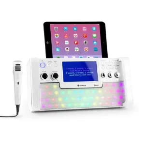 Auna DiscoFever, bílý, bluetooth karaoke systém, LED, 7 
