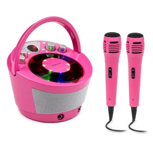 Auna SingSing BT, karaoke systém, 2 x mikrofon, CD přehrávač, BT, LED světelný efekt, přenosný #759046