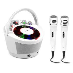 Auna SingSing BT, karaoke systém, 2 x mikrofon, CD přehrávač, BT, LED světelný efekt, přenosný #759047