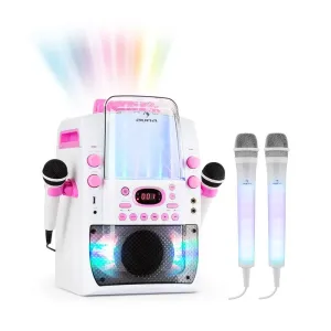 Auna Kara Liquida BT růžová barva + DAZZLE mikrofonní sada, karaoke zařízení, mikrofon, LED osvětlení #762905