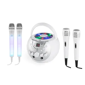 Auna SingSing bílá + Dazzle Mic Set karaoke zařízení, mikrofon, LED osvětlení