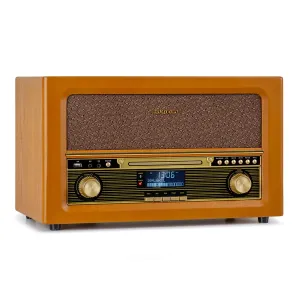 Auna Belle Epoque 1906 DAB, retro stereo systém, rádio, DAB rádio, UKW rádio, přehrávání MP3, BT #761434
