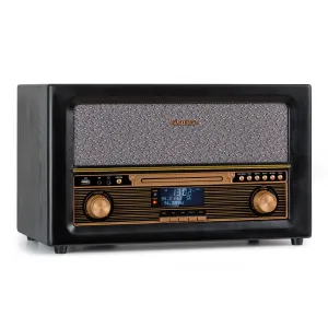 Auna Belle Epoque 1906 DAB, retro stereo systém, rádio, DAB rádio, UKW rádio, přehrávání MP3, BT #761435