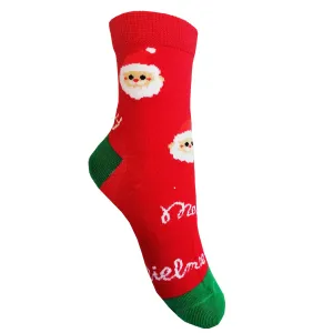 Dětské vánoční ponožky Aura.Via - SG9102, červená/ zelená pata Barva: Červená, Velikost: 32-35