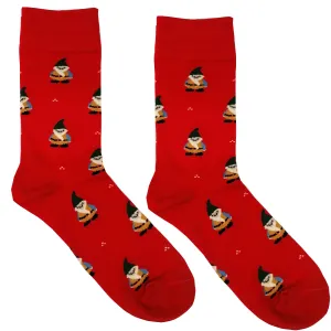 Pánské vánoční ponožky Aura.Via - SF6699, červená/vánoční skřítci Barva: Červená, Velikost: 39-42