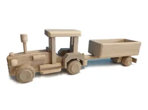 Gaboni 92249 Dřevěný traktor s valníkem, 42 x 8 x 13 cm
