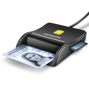 AXAGON CRE-SM3SD Smart card / ID card & SD/microSD/SIM card FlatReader, USB-A 1.3m cable