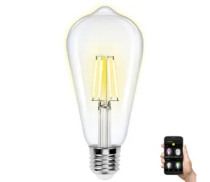 B.V. LED Stmívatelná žárovka FILAMENT ST64 E27/6W/230V 2700-6500K Wi-Fi - #5339875