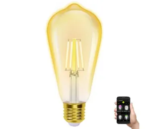 B.V. LED Stmívatelná žárovka FILAMENT ST64 E27/6W/230V 2700-6500K Wi-Fi - #5346873