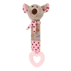BABY MIX - Dětská pískací plyšová hračka s kousátkemmyška růžová