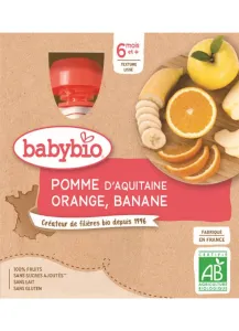 BABYBIO Jablko pomeranč banán 4× 90 g