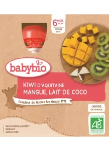 BABYBIO Kiwi mango kokos 4× 90 g