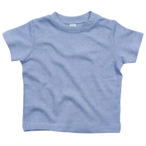 Babybugz Jednobarevné kojenecké tričko - Modrý melír | 3-6 měsíců