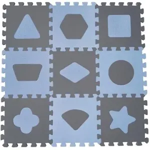 BabyDan Hrací podložka Blue s geometrickými tvary
