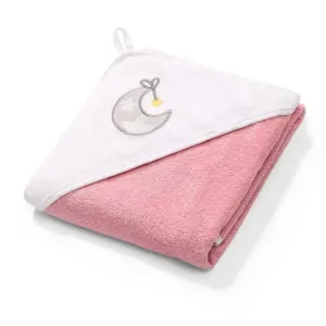 BabyOno froté ručník s kapucí 100 × 100 cm, růžová