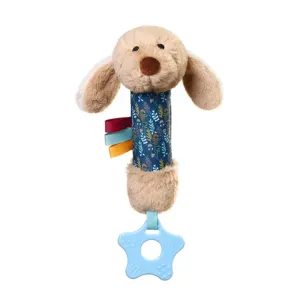 BabyOno plyšová hračka Dog Willy s pískátkem a kousátkem béžová
