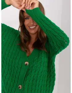 Dámský pulover s výstřihem do V RUE PARIS zelený