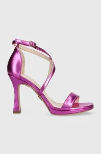 Kožené sandály Baldowski fialová barva